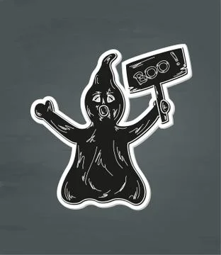 Ghost with table Stock Illustration