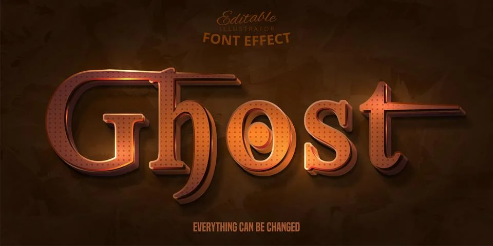 Ghost text, 3d editable font effect Stock Illustration