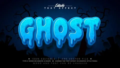 Ghost Text Effect Illustration. Editable Graphic Style with Night Blue Typo.. Stock Illustration