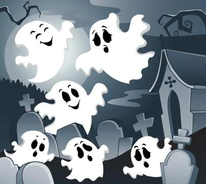Ghost theme image - illustration. 库存插图