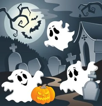Ghost theme image - illustration. Illustrazione stock