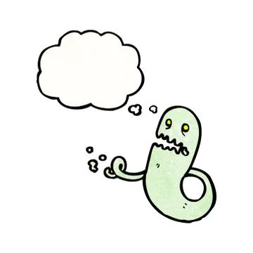 Ghost with thought bubble cartoon Illustrazione stock