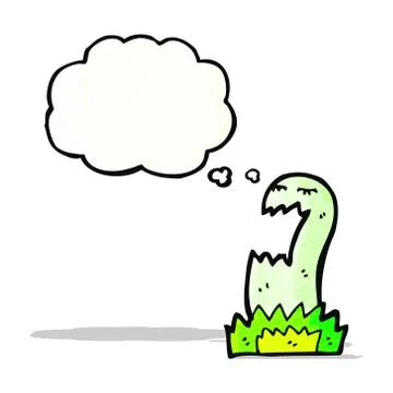 Ghost with thought bubble cartoon Illustrazione stock