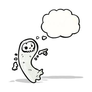 Ghost with thought bubble cartoon Illustrazione stock