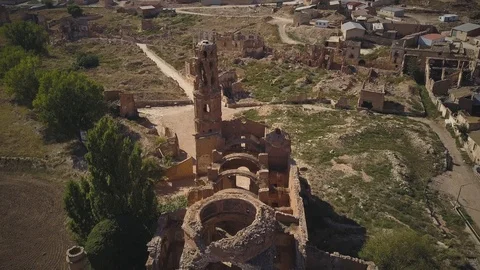 Ghost Town of Belchite Spain Stock Footage 95825025