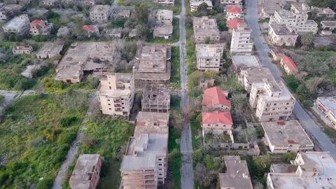 Ghost Town Cyprus "Varosha" Stock Footage 199993901