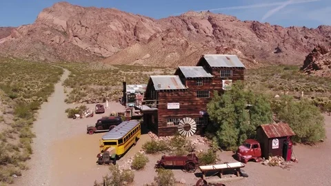 Ghost Town at Nelson Nevada Drone Aerials 3 Video stock 77079257