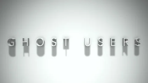 Ghost users 3D title animation with shadows on a white background Stock Footage 297515008