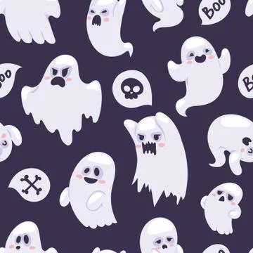 Ghost vector characters pattern Stockillustratie