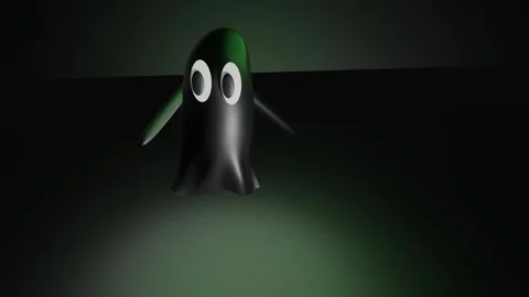 Ghost walking across scene Stock Footage 293493906