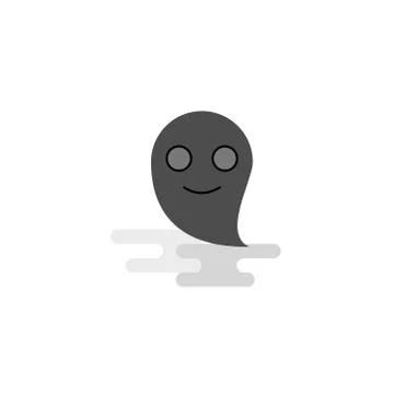 Ghost Web Icon. Flat Line Filled Gray Icon Vector Stock Illustration