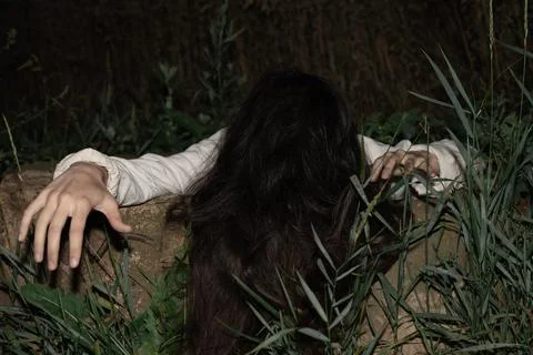 Ghost in well 스톡 사진
