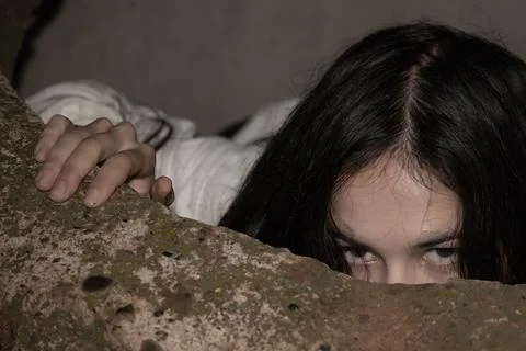 Ghost in well Stock Photos