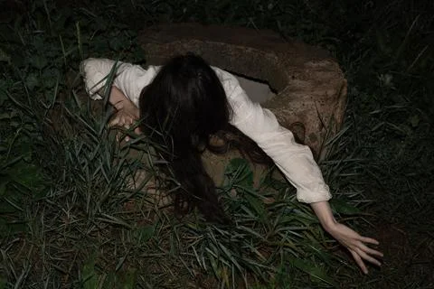 Ghost in well 스톡 사진