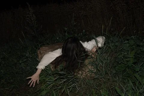 Ghost in well Stockfoto's