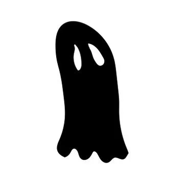 Ghost on a white background. Vector graphics. Hand drawing Stock Illustration