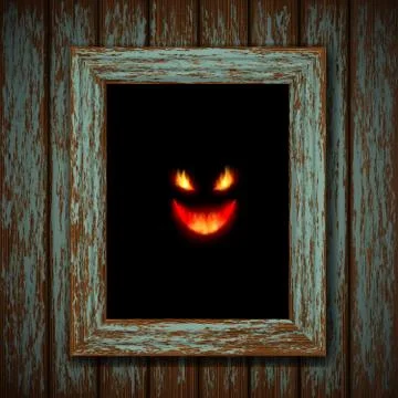 Ghost in the window Stock Illustration