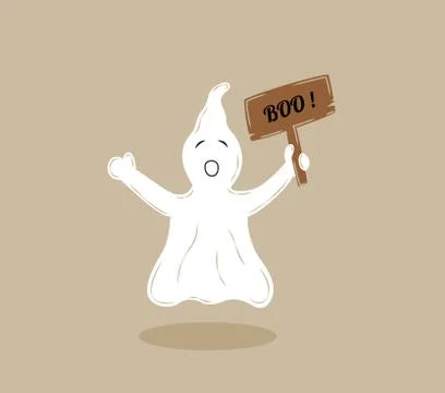 Ghost with wooden table Stock Illustration