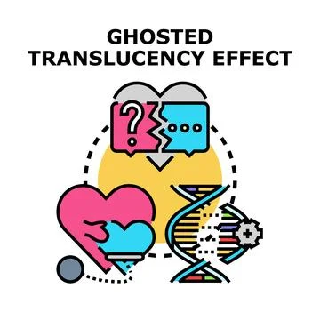 Ghosted translucency concept illustrating complex communication Illustrazione stock