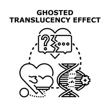 Ghosted translucency concept illustrating complex communication Stock Illustration