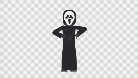 Ghostface Pointing Below Stock Footage 205059319