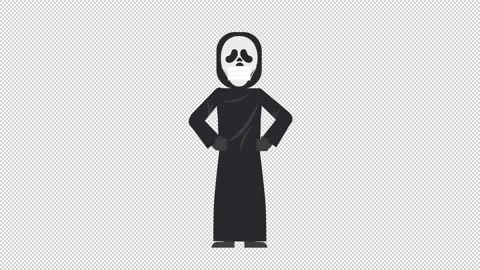 Ghostface Putting on Face Mask Video stock 205059608