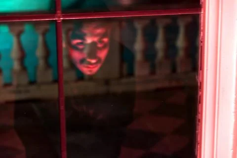 Ghostly apparition reflected in a window Stock Photos