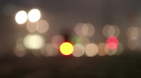 Ghostly city lights at night Stock Footage 10316309