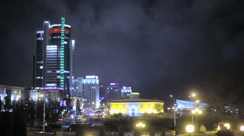 The ghostly city night Video stock 64887449