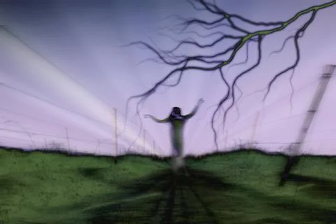 Ghostly Field Stock Illustration