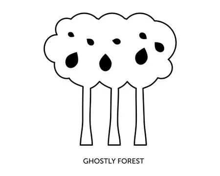 Ghostly Forest Stock Illustration
