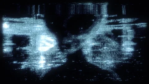 Ghostly Grey Alien distorted footage Stock Footage 263899923