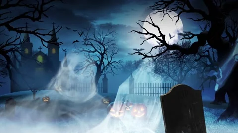 Ghostly Halloween Castle Stock Footage