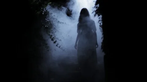 Ghostly Mystery Woman in a smoky, haunte... | Stock Video | Pond5