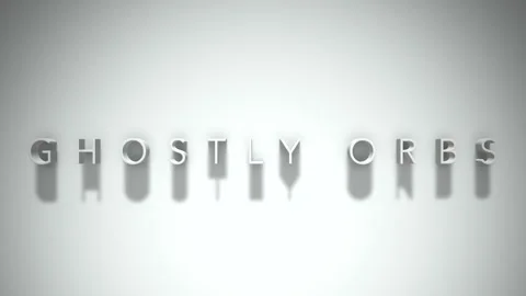 Ghostly orbs 3D title animation white text on a white background Stock Footage 299426122