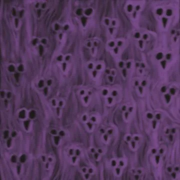 Ghostly Purple Faces in Haunted Underworld Stock-Illustration
