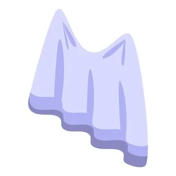 Ghostly sheet floating in a gentle breeze on white background Stock Illustration