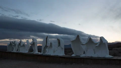 A ghostly time-lapse in Rhyolite Ghost Town Stock Footage 58471551