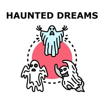 Ghosts generating haunted dreams and spooky nightmares Stock Illustration