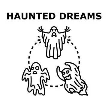 Ghosts generating haunted dreams and spooky nightmares Stock Illustration