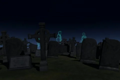 Ghosts in the Graveyard Stock Footage 533485
