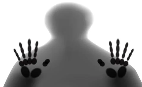 Ghost's hand shadow on the glass Stock Illustration
