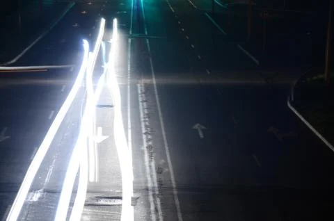 Ghosts of night roads Stock Photos