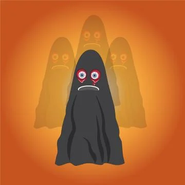 Ghosts vector Halloween decorate vector illustration Ilustración de archivo