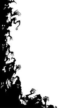 Ghosts vertical corner Stock Illustration