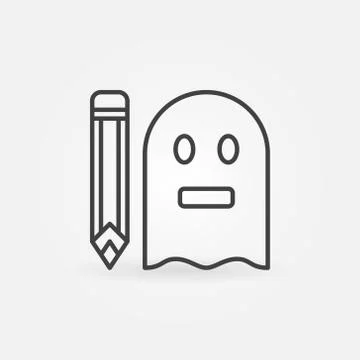 Ghostwriter outline concept icon Stock Illustration