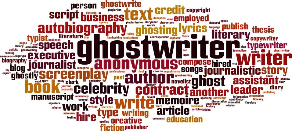 Ghostwriter word cloud Stock Illustration