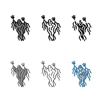 Ghoul ghost color icon vector range Stock Illustration