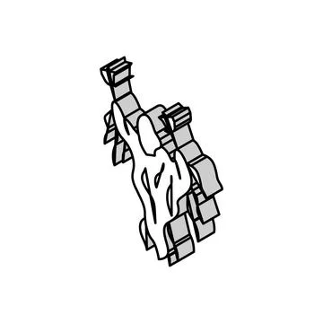 Ghoul ghost isometric icon vector illustration Stock Illustration