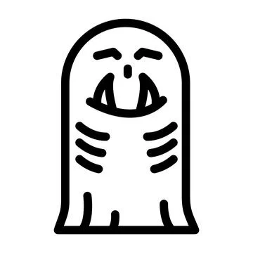 Ghoul ghost line icon vector illustration Stock Illustration